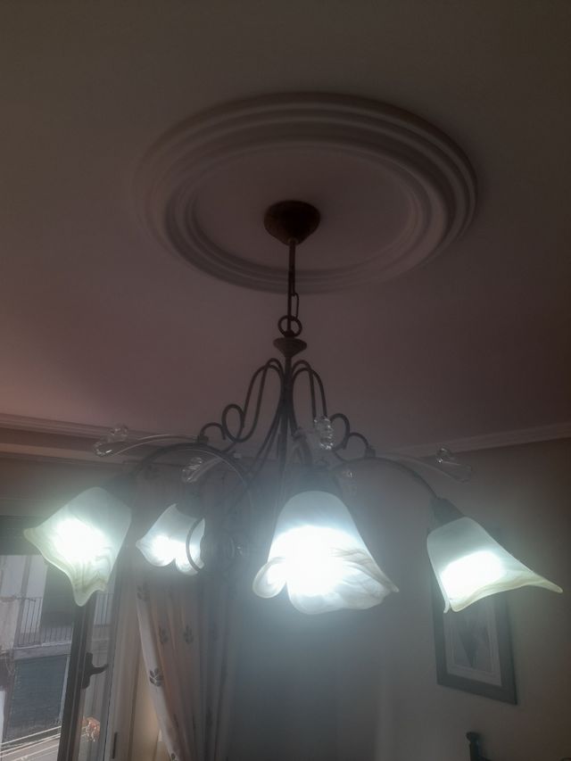 Lámpara techo + 2 lámparas de mesa- beige