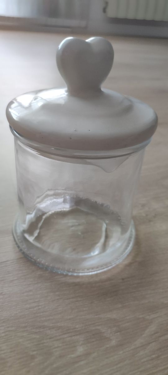 Bote cristal con tapa cerámica