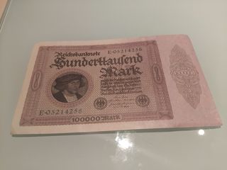 Billete 100.000 marcos alemanes (1923)