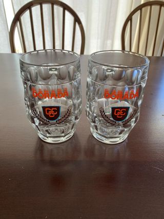 2 Jarras Cerveza Dorada años 80