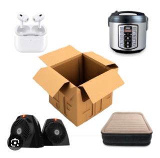 Caja misteriosa con artículos