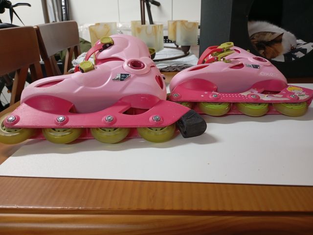 PATINES OXELO ROSA T.32-34 + BOLSA TRANSPORTE