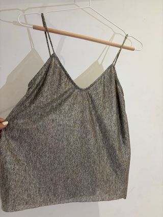 Top Pull&Bear gris plata - Talla S