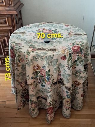 Mesa camilla redonda - cubierta floral