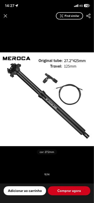 Selim telescópico Meroca MTB 27.2