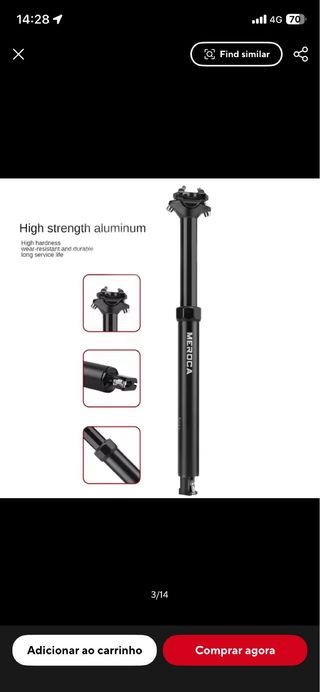 Selim telescópico Meroca MTB 27.2