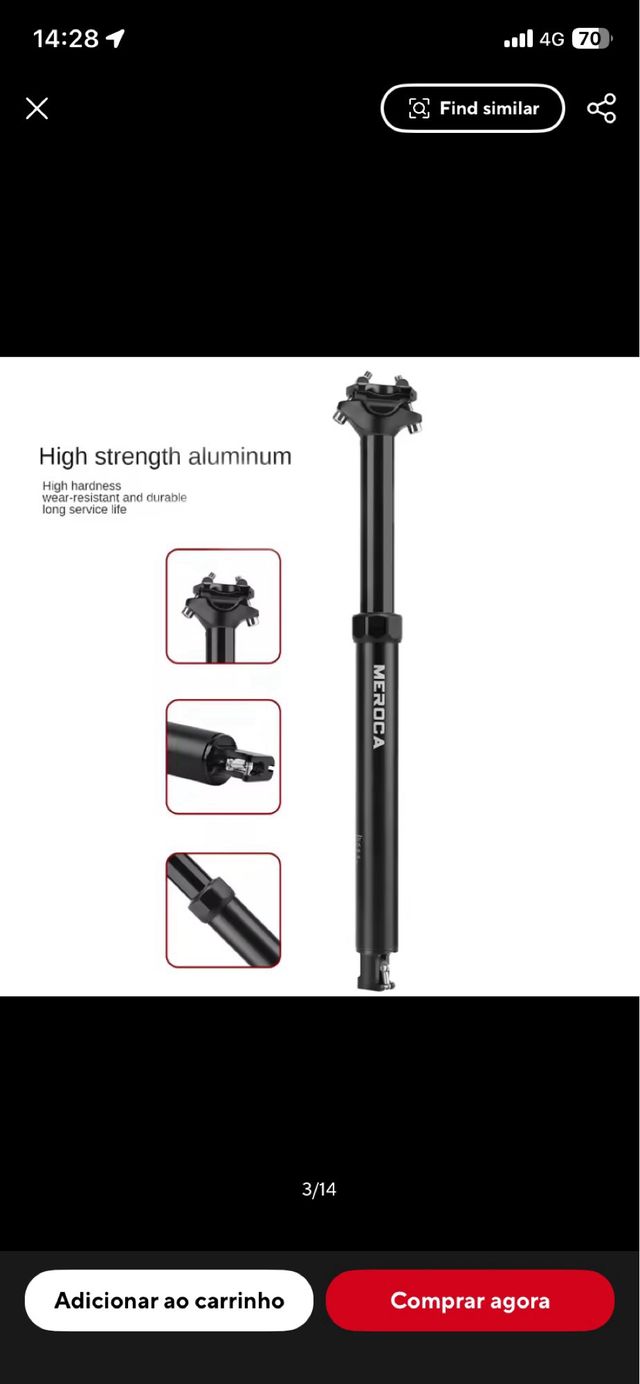 Selim telescópico Meroca MTB 27.2