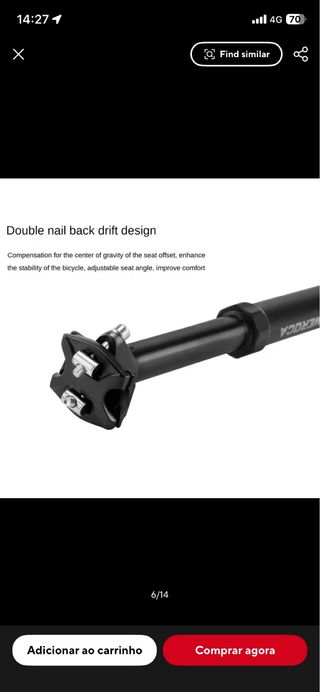 Selim telescópico Meroca MTB 27.2