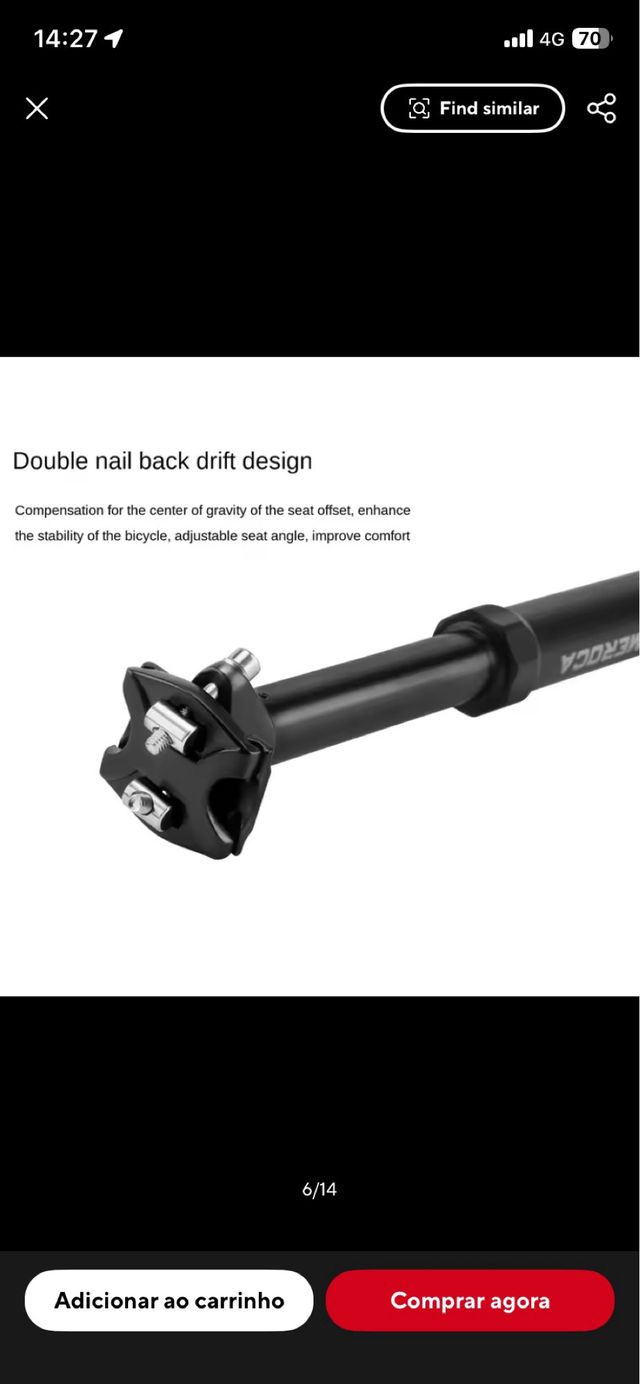 Selim telescópico Meroca MTB 27.2