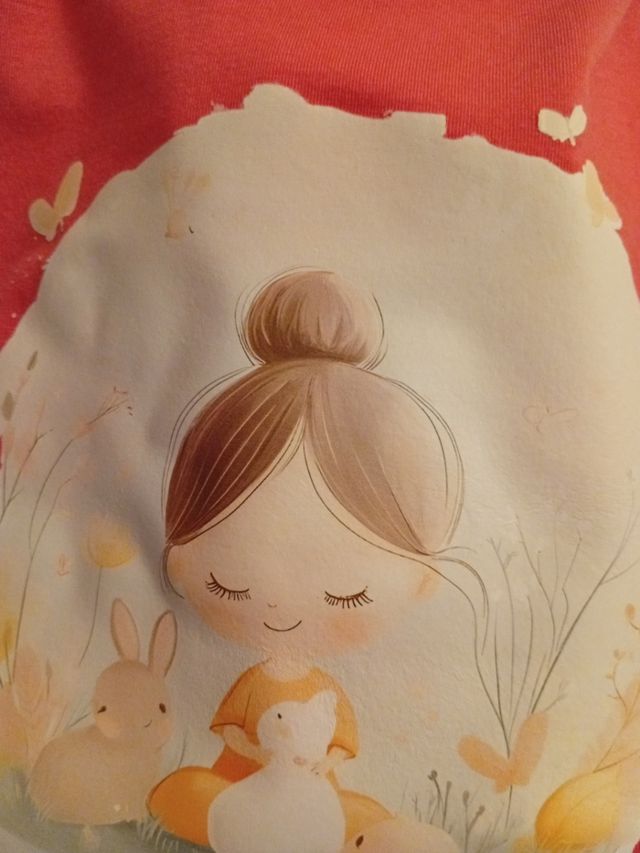 Maglietta bimba romantica rossa