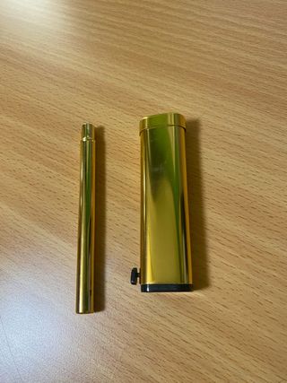 Juego brocha y pincel dorado