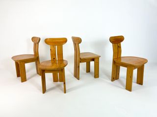 4 Sedie Vintage Mid Century in Legno