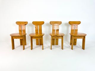4 Sedie Vintage Mid Century in Legno