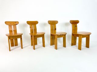 4 Sedie Vintage Mid Century in Legno