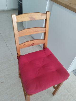 2 Mesas de comedor madera + 6 sillas