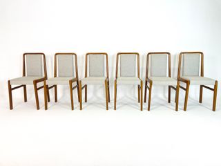 Gruppo di 6 sedie vintage in legno massello