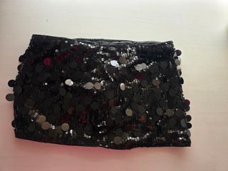 Falda pantalón negra lentejuelas brillo
