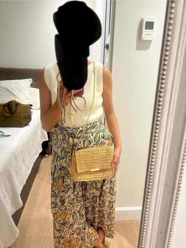 Bolso MANGO -  Fibras naturales beige