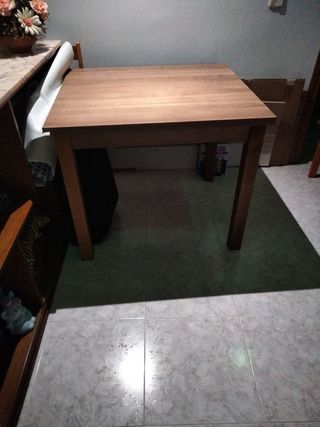 Mesa madera salón - marrón extensible de 90 a 180 