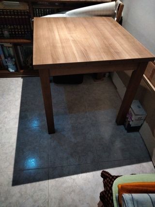 Mesa madera salón - marrón extensible de 90 a 180 