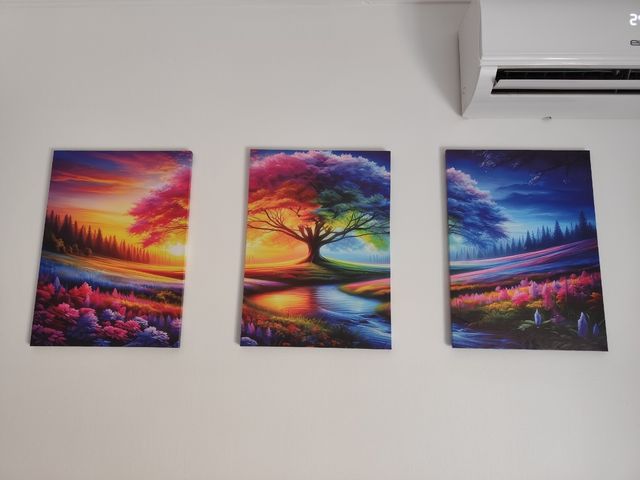 3 Cuadros - Paisajes Multicolor ,medidas 4o por 55