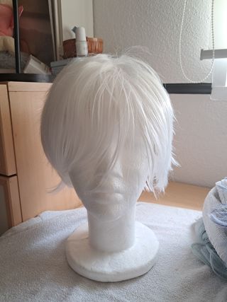 Peluca blanca corta - Pelo sintético