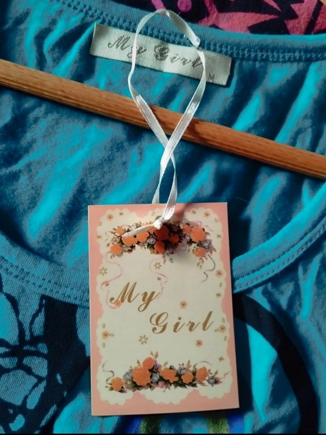 Camiseta My Girl M - Verde turquesa