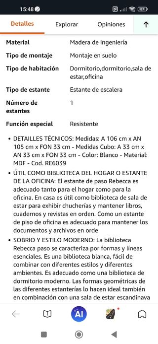 Estantería blanca - Librería de madera Nueva