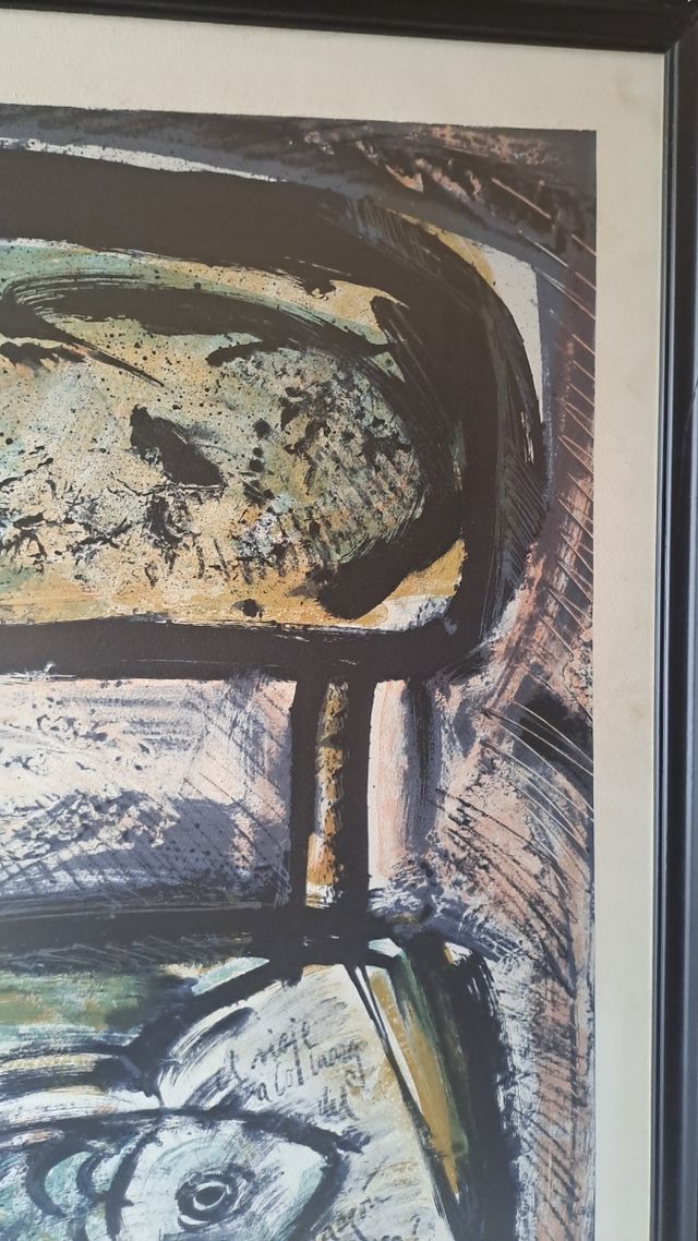 Litografía Manuel Pujol: Pez & Silla