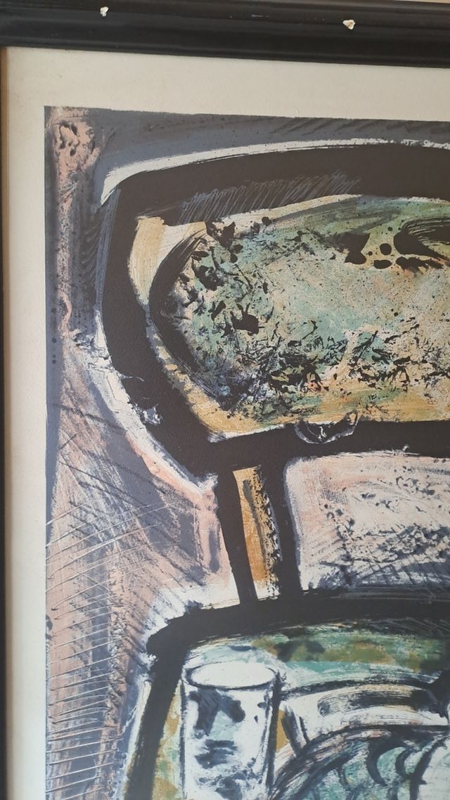 Litografía Manuel Pujol: Pez & Silla