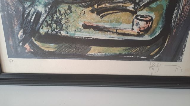 Litografía Manuel Pujol: Pez & Silla