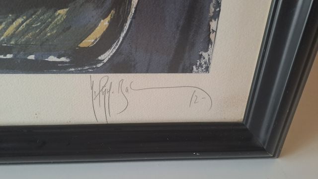 Litografía Manuel Pujol: Pez & Silla