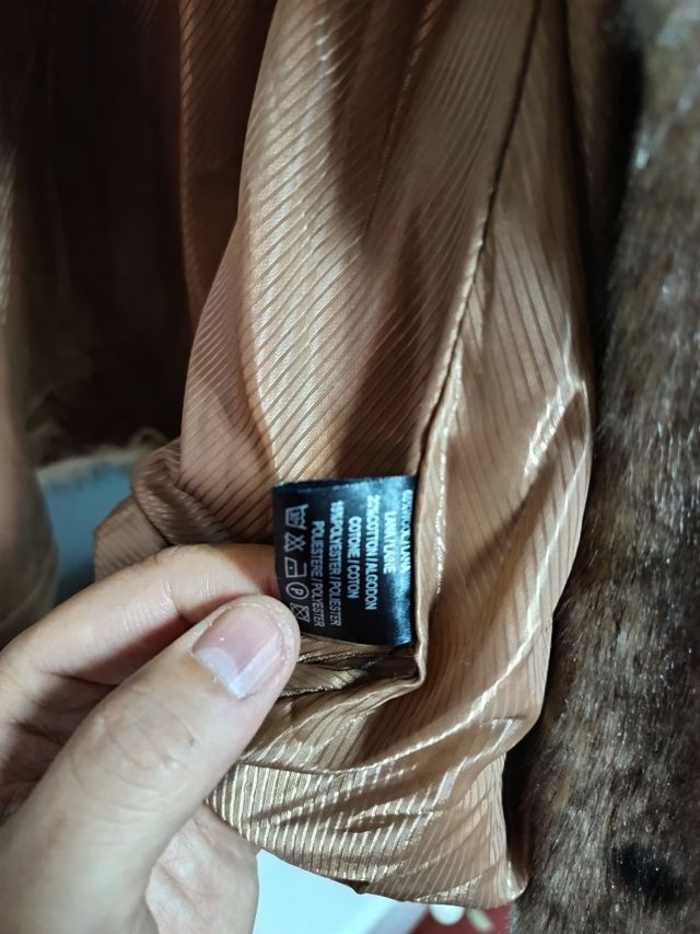 Abrigo marrón piel sintética mujer