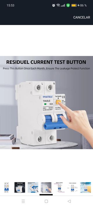 Disyuntor de circuito TX63LE 32A - Nuevo