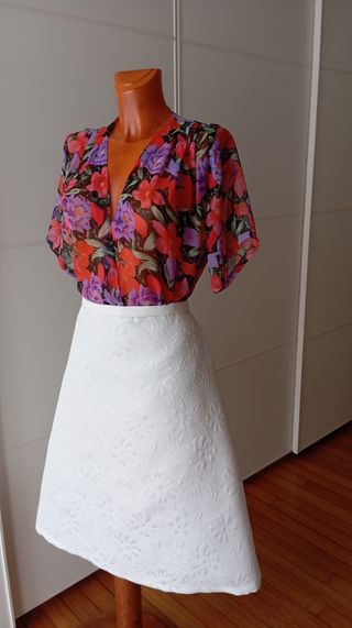 Blusa vintage transparente flores.
