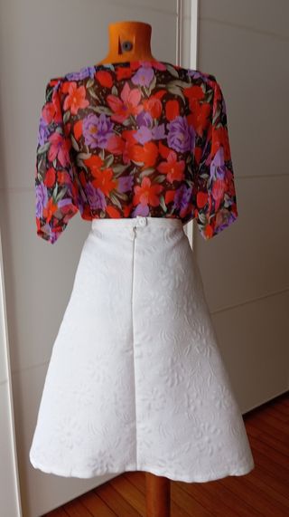 Blusa vintage transparente flores.