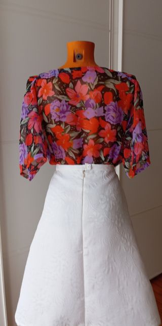 Blusa vintage transparente flores.