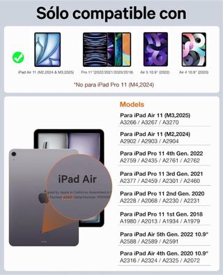 Tastiera per iPad Air 11/M2/M3 e iPad Pro 11 con 7
