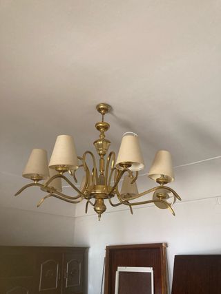 Lampara araña dorada metal