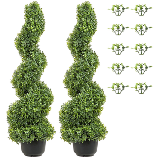 Pianta Artificiale in Bosso a Spirale 2 Alberi con