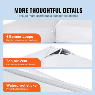 Gazebo Tenda Pop-up Pieghevole 3 x 3 m Telo Rivest