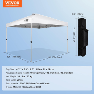 Gazebo Tenda Pop-up Pieghevole 3 x 3 m Telo Rivest