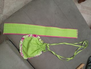 Traje gitana lunares verde-rosa