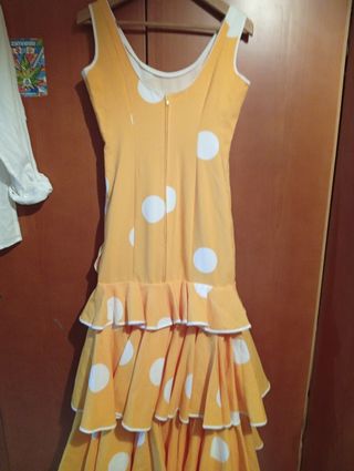 Traje gitana lunares verde-rosa