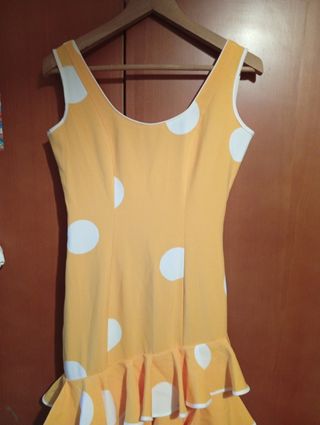 Traje gitana lunares verde-rosa