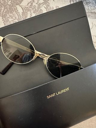 Occhiali Yves Saint Laurent - Oro, lenti verdi 