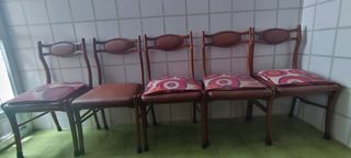 6 sillas vintage piel sintética