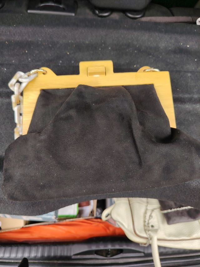 Bolso vintage beige y negro