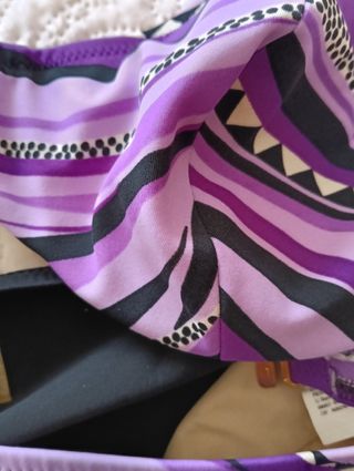 Bikini rayas morado-negro