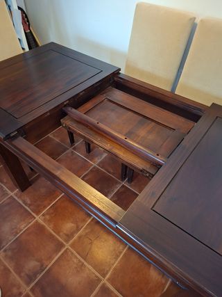 Mesa comedor madera + 6 sillas
